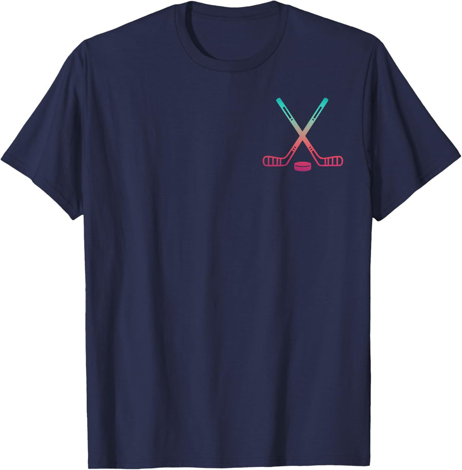 Ice Hockey Player Penalty Box Hockey Sticks Youth Mens Kids T-Shirt - Navy Blue