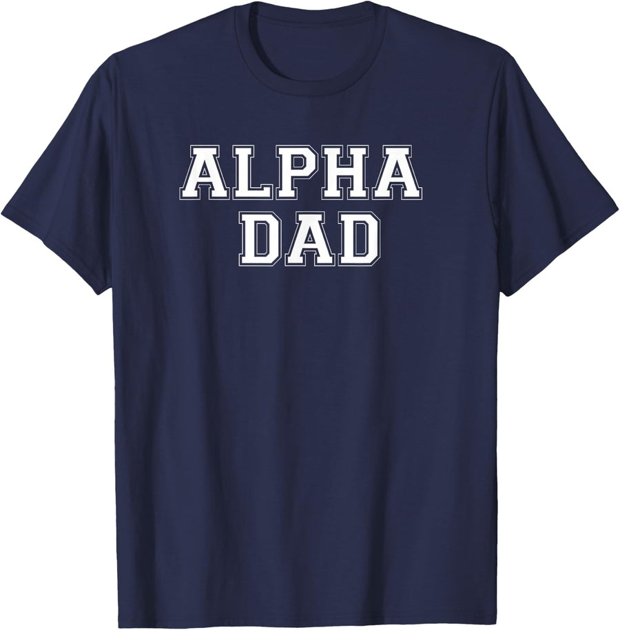 Alpha Dad tshirt for Mens - Fathers day T-Shirt - Navy Blue