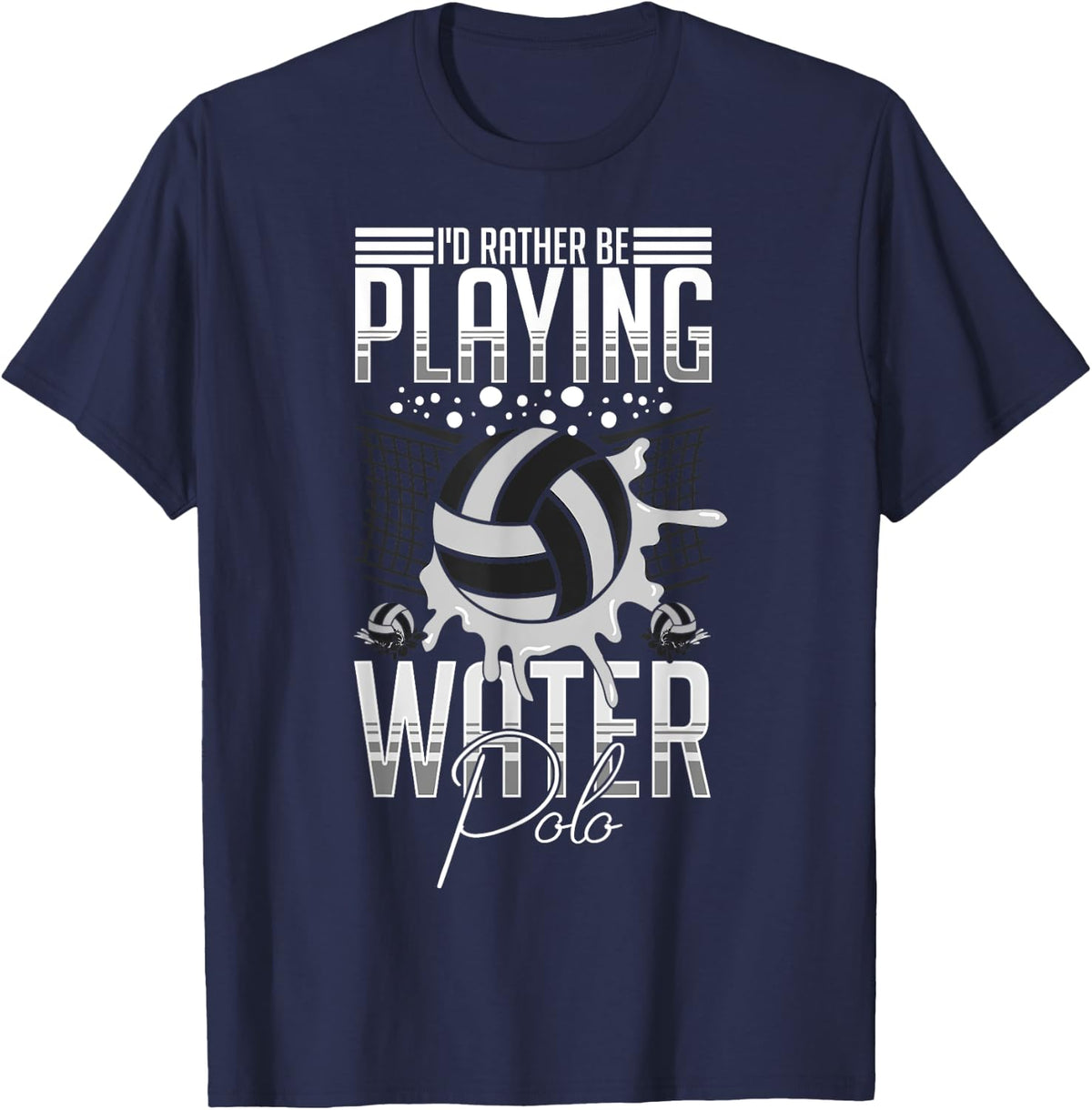 Water Polo Sports Ball Game Activity T-Shirt - Navy Blue