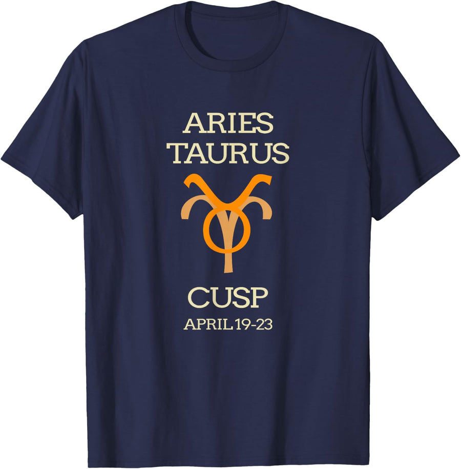 Aries Taurus Cusp Birthday Horoscope T-Shirt - Navy Blue