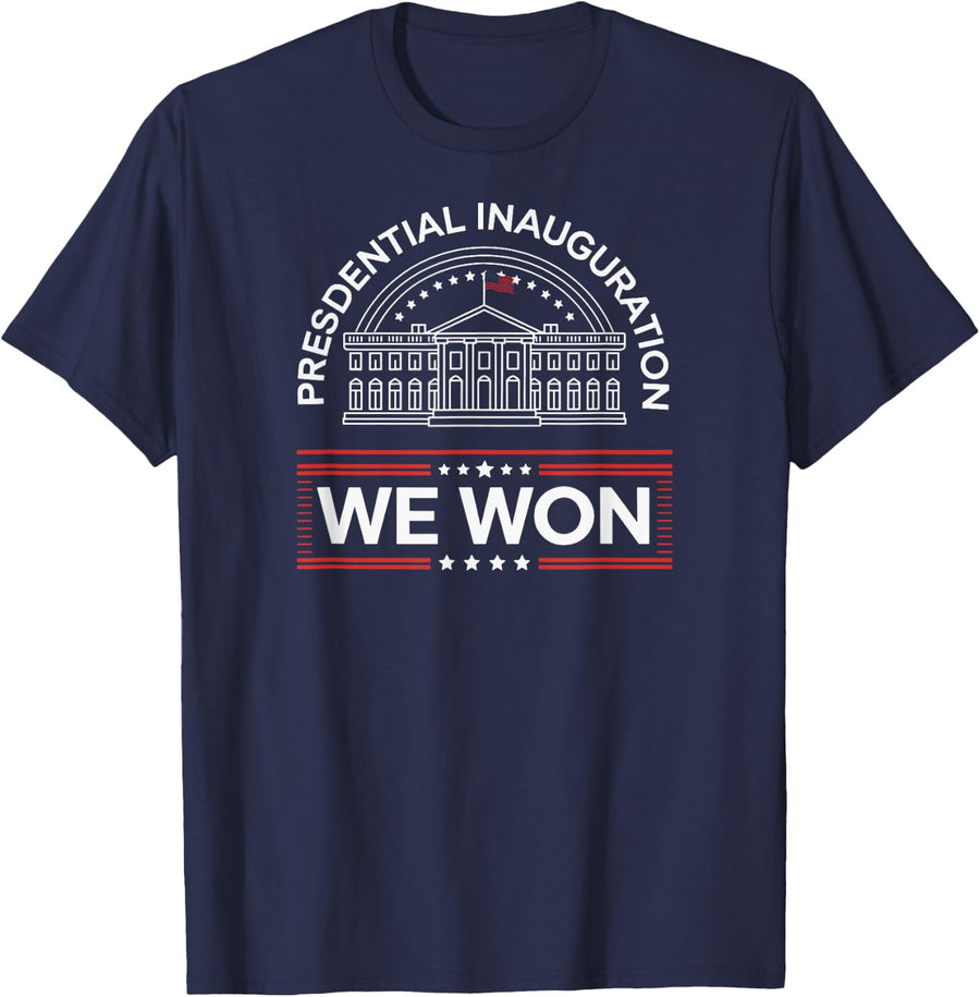 We Won Win: Presidential Inauguration Day Patriotic Vintage T-Shirt - Navy Blue