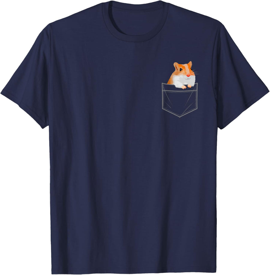 Funny Hamster Design For Men Women Boys Girls Hamster Lovers T-Shirt - Navy Blue