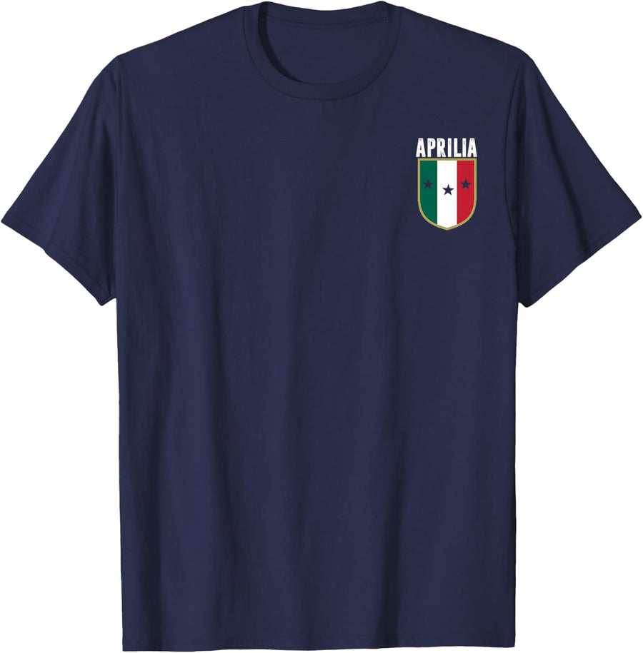 Aprilia Italia Maglietta T-Shirt Bandiera Italia Citt Italiana Women's Graphic Casual T-Shirt Black Size S - Navy Blue