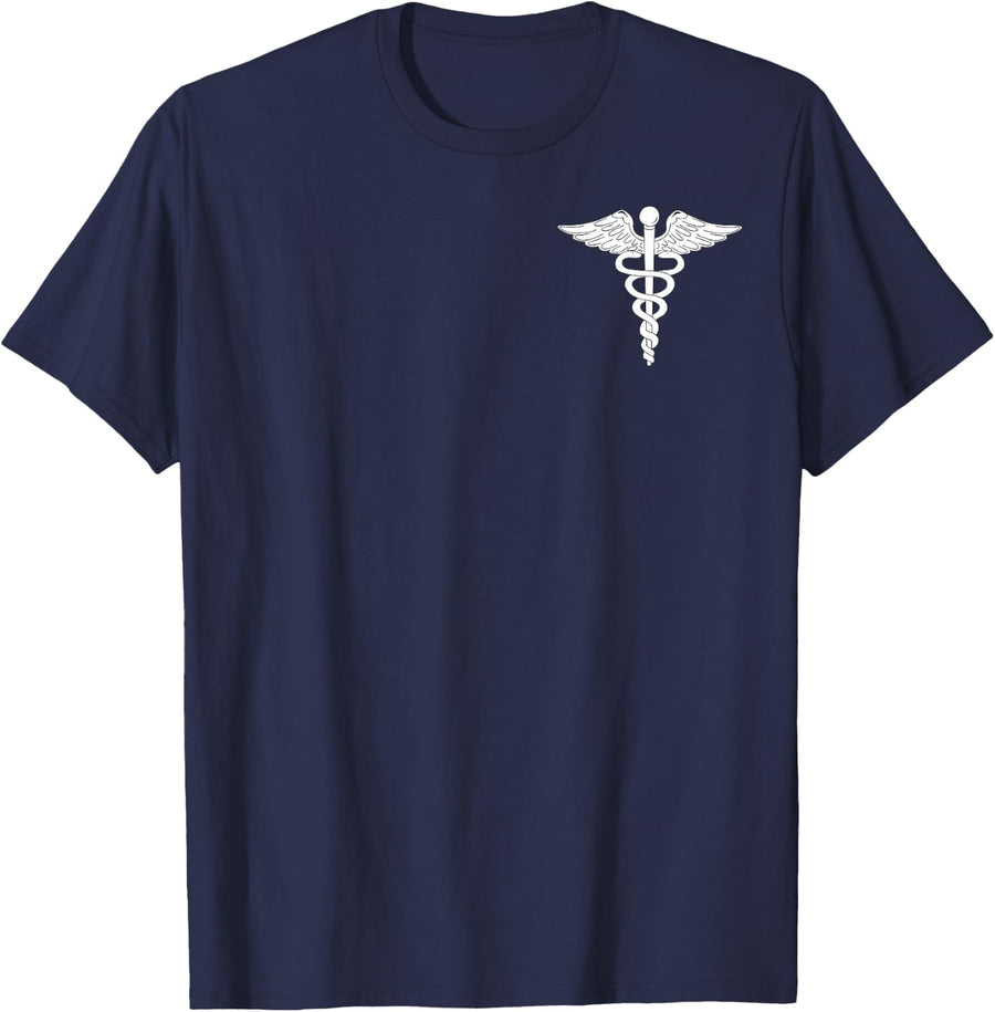 Caduceus Symbol Logo Shirt T-Shirt - Navy Blue