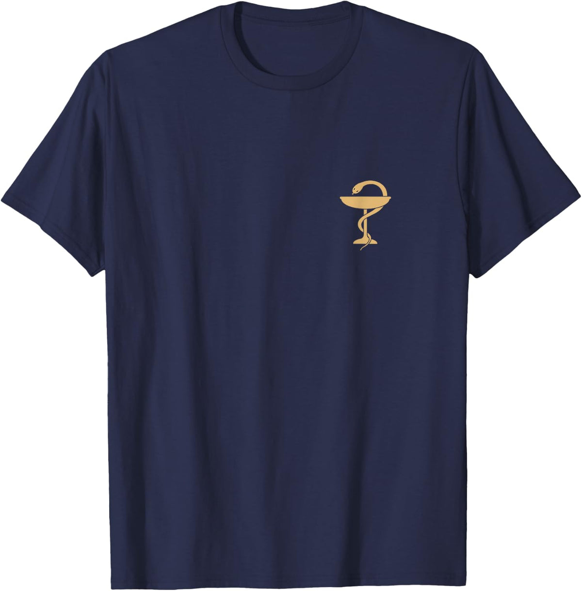 Pharmacist Pharmacy Snake Symbol Logo Bowl of Hygieia T-Shirt - Navy Blue