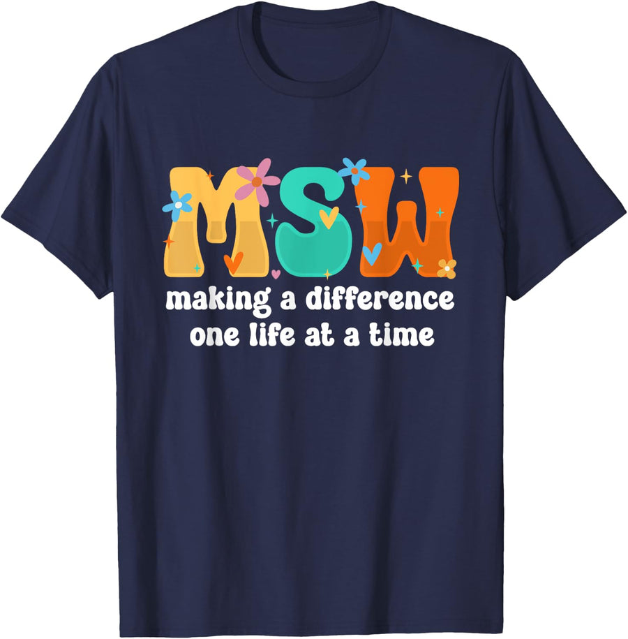 Master Of Social Work Graduation MSW Master’s Degree T-Shirt - Navy Blue