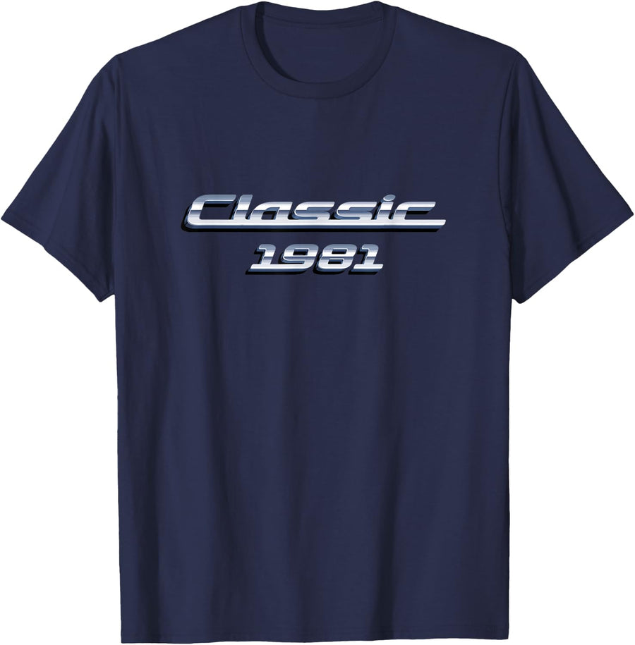 45th Birthday Vintage Car 45 Year Old Classic 1981 T-Shirt - Navy Blue