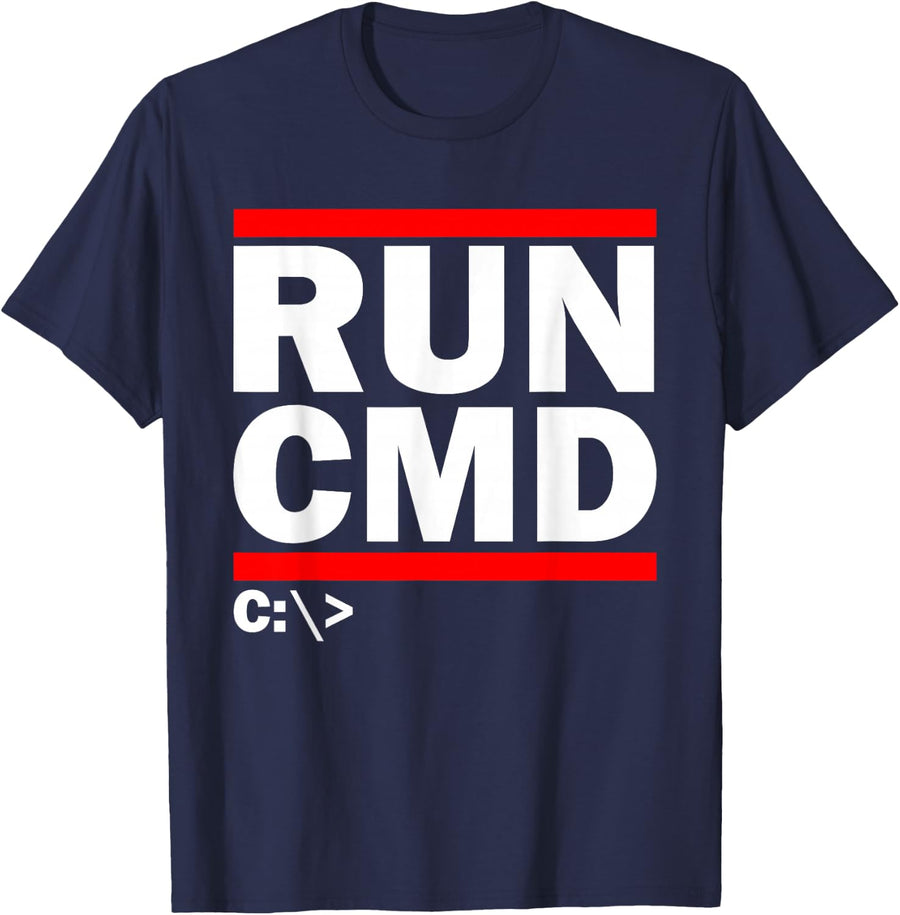 Admins Programmers Run CMD T-Shirt - Navy Blue