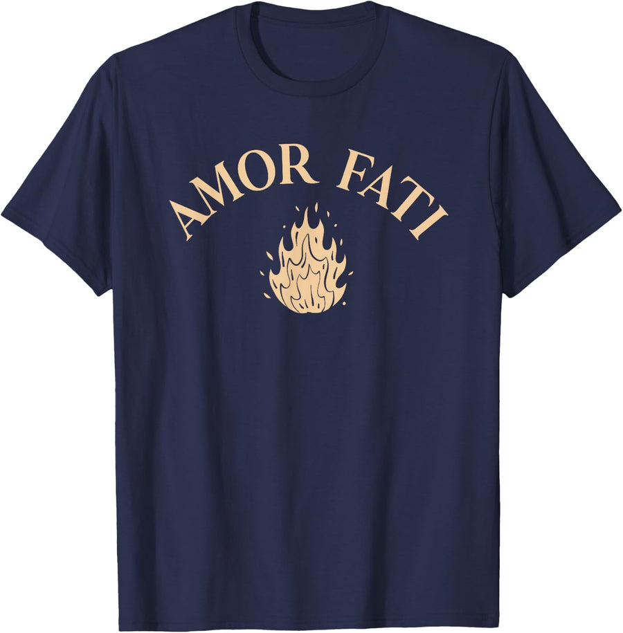 Amor Fati Stoicism T-Shirt - Navy Blue