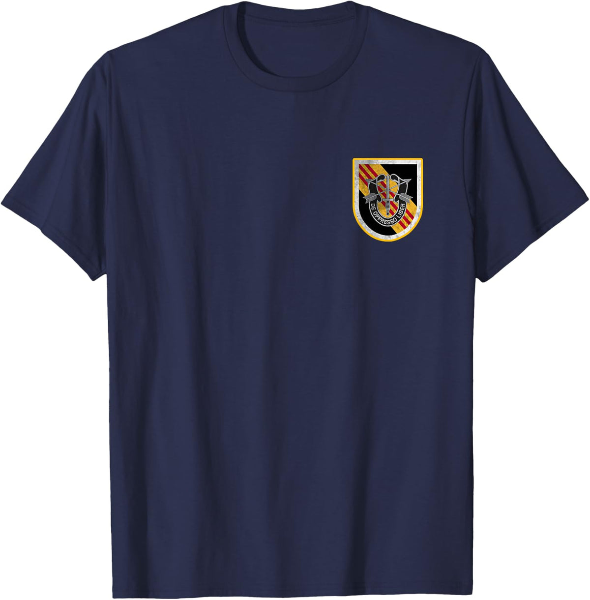 5th Special Forces Group SFG Logo Military Veteran Christmas T-Shirt - Navy Blue