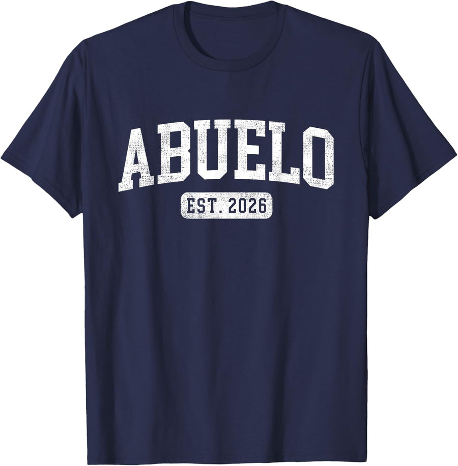 Abuelo Est 2026 Promoted To Abuelo Announcement T-Shirt - Navy Blue
