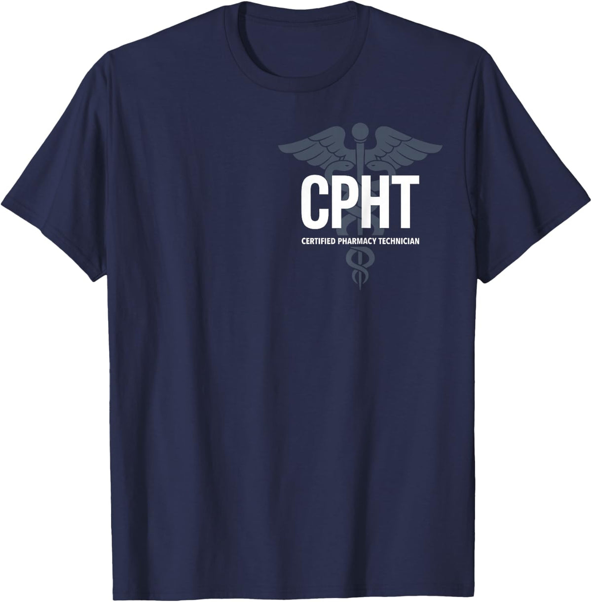 Pharmacy Technician RX Crew CPhT T-Shirt - Navy Blue