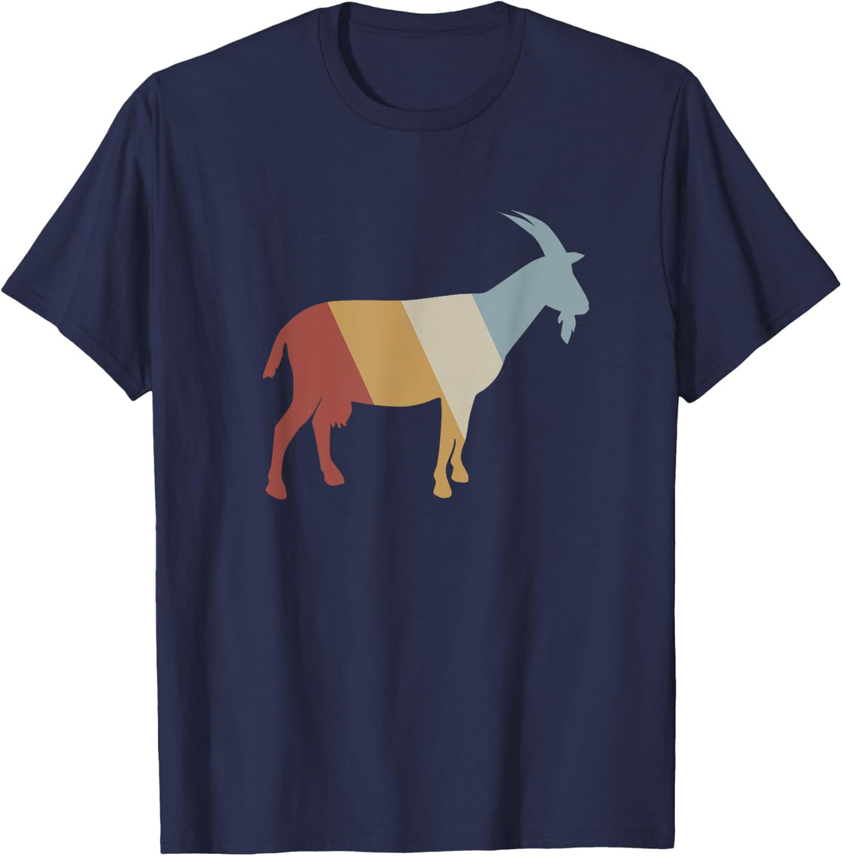 Goat Retro Style Vintage T-Shirt - Navy Blue