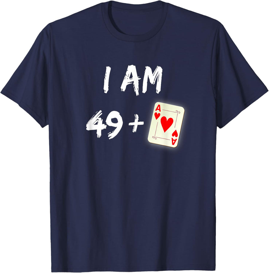 50th Birthday Poker Shirt Poker Player Gift Party Ace TShirt T-Shirt - Navy Blue