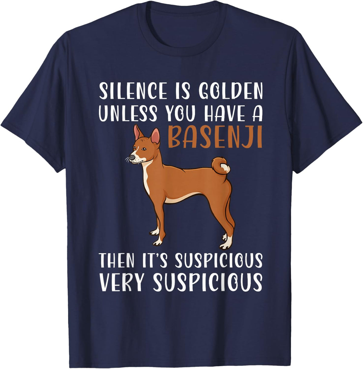 Basenji Gift & Basenji Dog Apparel Basenji T-Shirt - Unisex-Adults, Unisex-Kids - Black - Short Sleeve - V-Neck - Small -