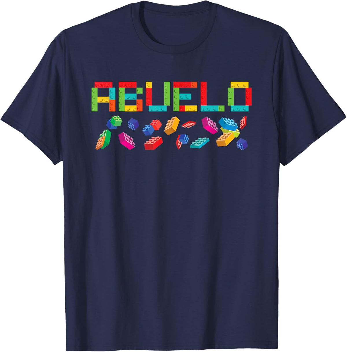 Abuelo Master Builder Building Bricks Blocks Matching Family T-Shirt - Navy Blue