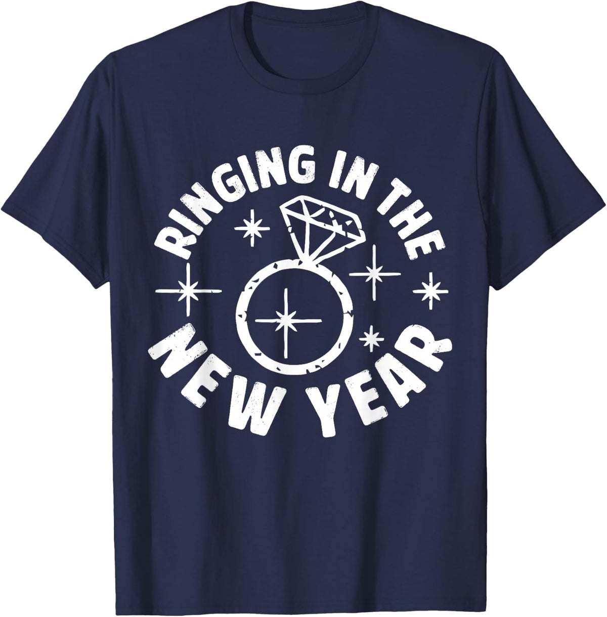 Ringing In The New Year Newlywed, Party New Years Eve T-Shirt - Navy Blue