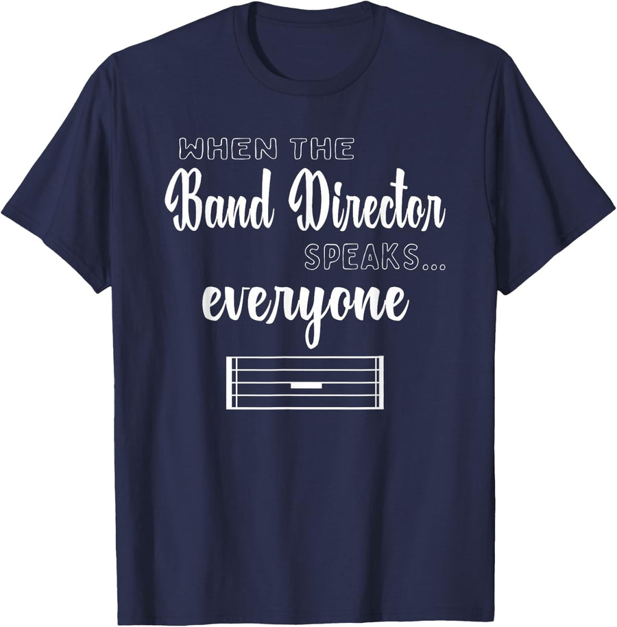 Funny Band Director Shirt Music Teacher Gifts Appreciation T-Shirt - Navy Blue