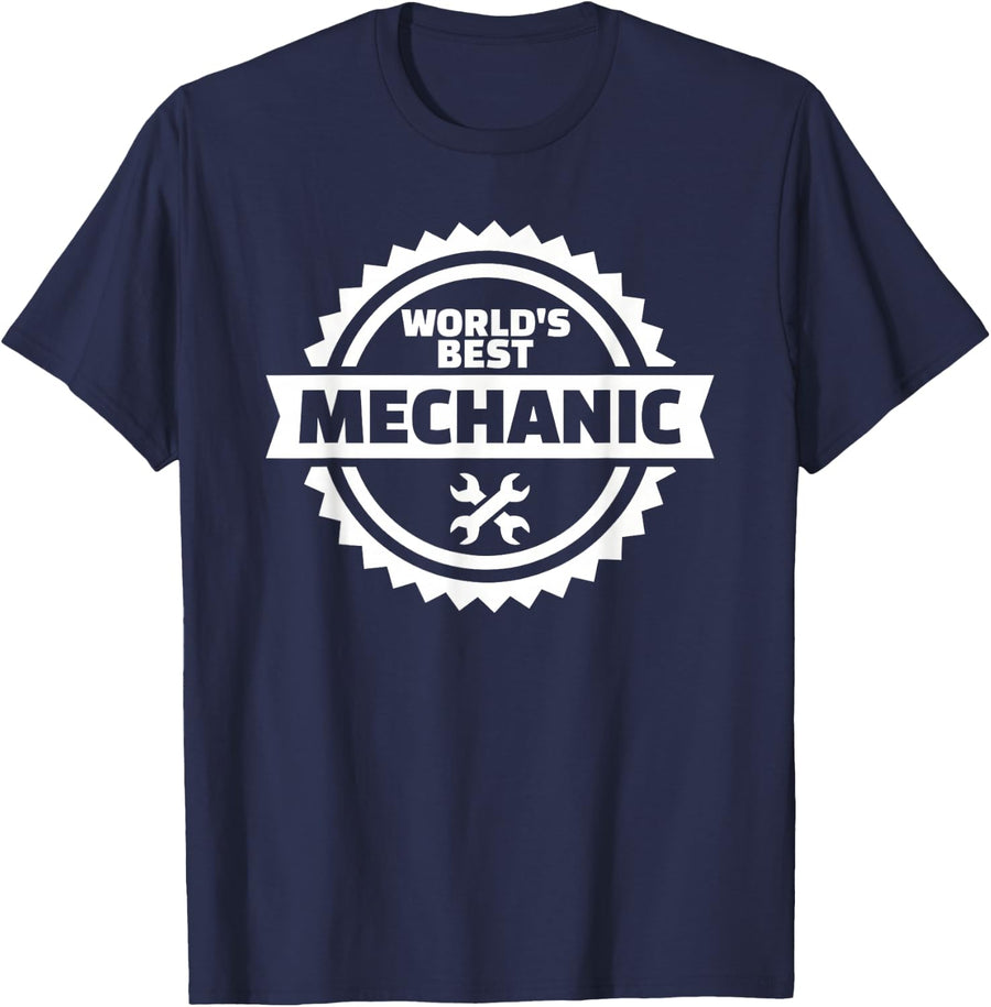 World's Best Mechanic T-Shirt - Navy Blue