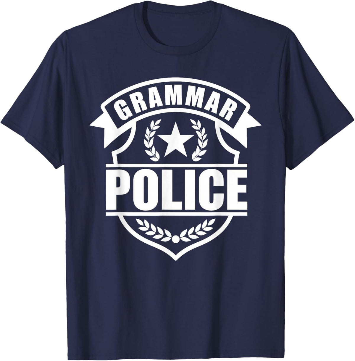 Grammar Police Art for Men Women Kids Language Arts Grammar T-Shirt - Navy Blue