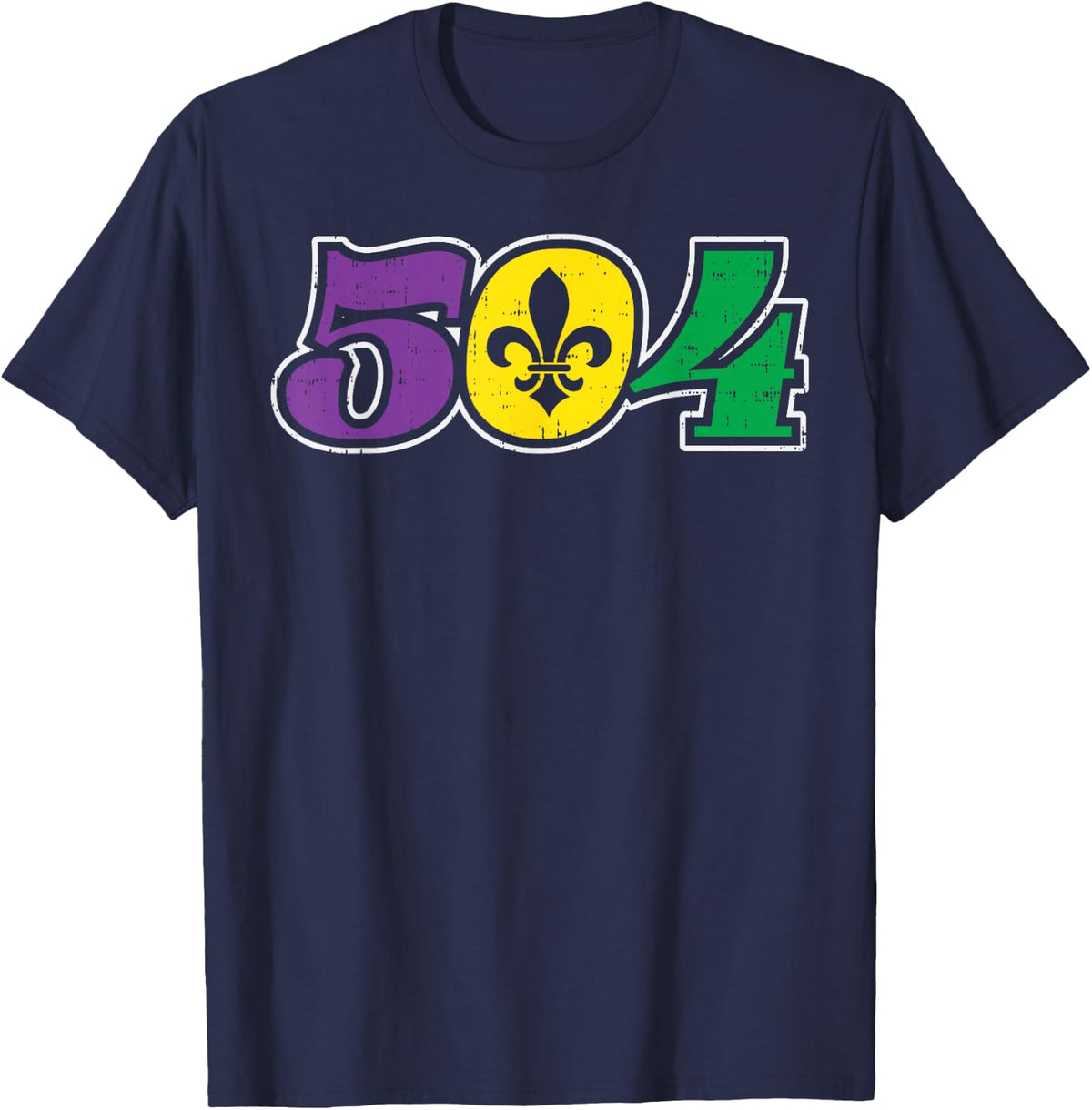 504 Jester New Orleans Louisiana Funny Mardi Gras Carnival T-Shirt - Navy Blue