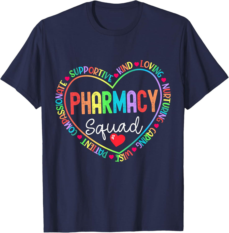 Pharmacy Squad Technician Pharm Tech Team Pharmacist T-Shirt - Navy Blue
