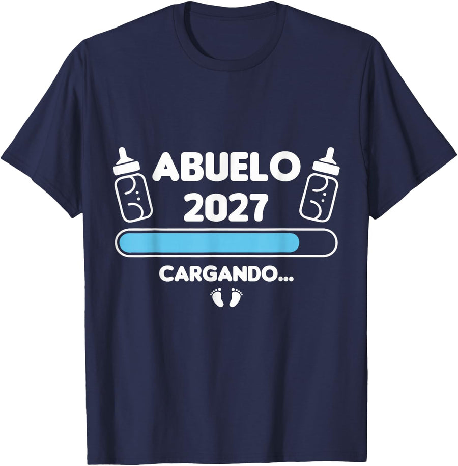 Abuelo 2027 Cargando Barra de Carga Anuncio Embarazo T-Shirt - Navy Blue