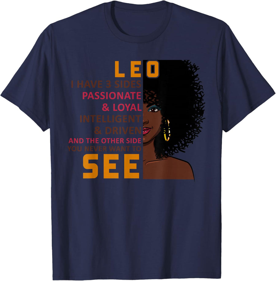 Leo Woman I Have 3 Pages Funny Gift T-Shirt - Navy Blue
