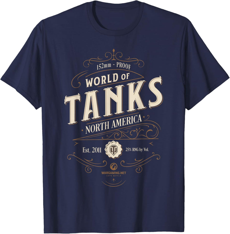 World of Tanks Vintage Label (Light) T-Shirt - Navy Blue