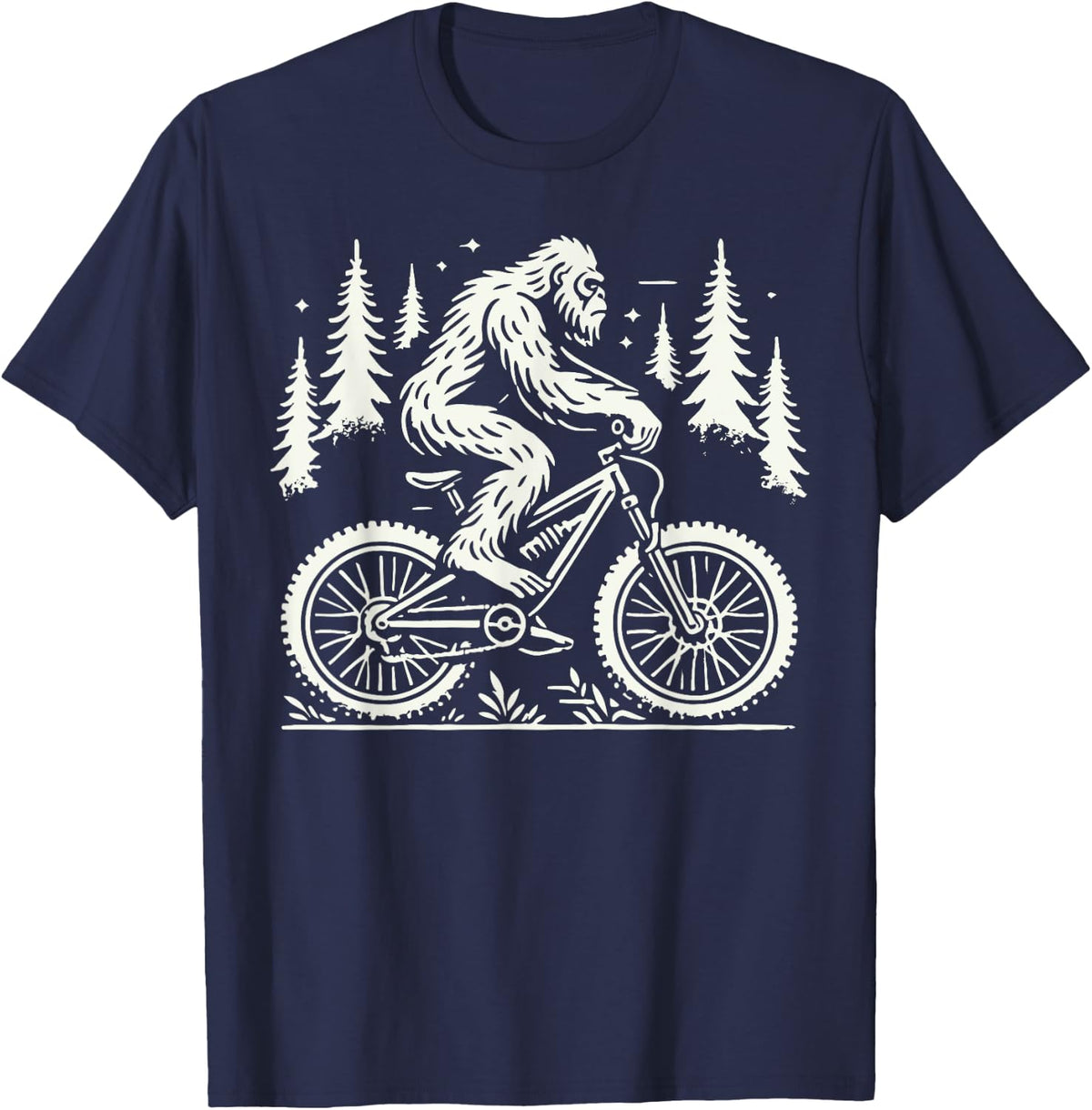 Yeti MTB Adventure Outdoor Bicycle T-Shirt - Navy Blue