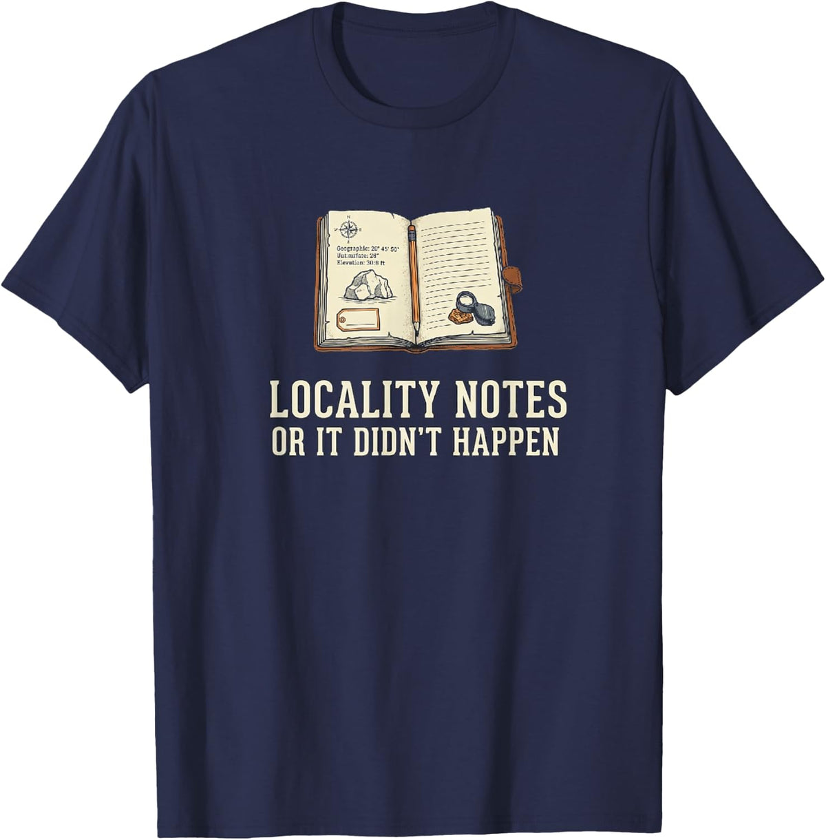 Rockhound Locality Notes T-Shirt - Navy Blue