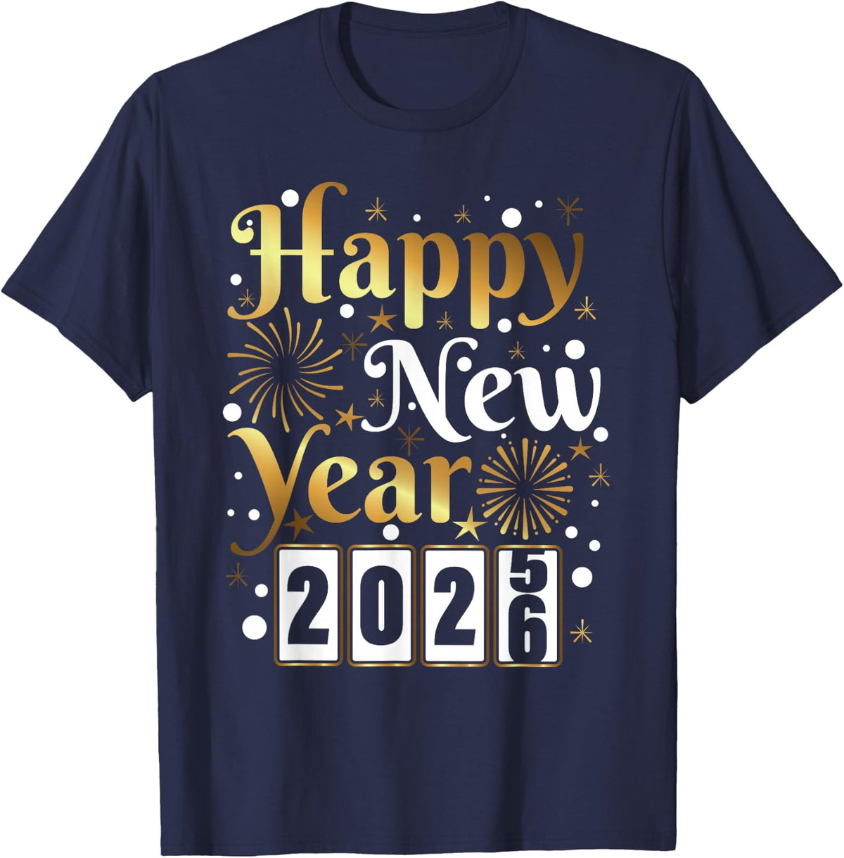 Happy New Year 2026 Years Eve Party Family Matching T-Shirt - Navy Blue