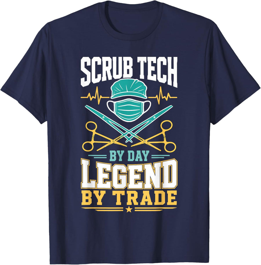 Surgical Tech By Day Legend By Trade T-Shirt - Navy Blue