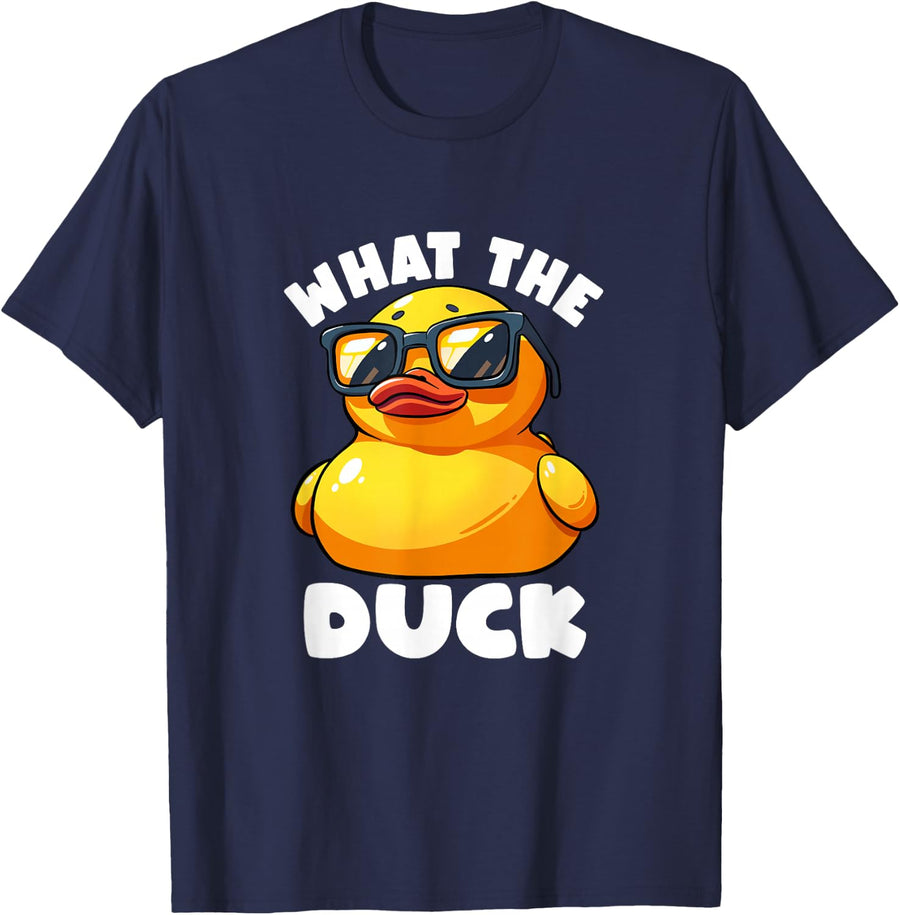 What The Duck Owner I Love Ducks Lover Funny Rubber Duck T-Shirt - Navy Blue