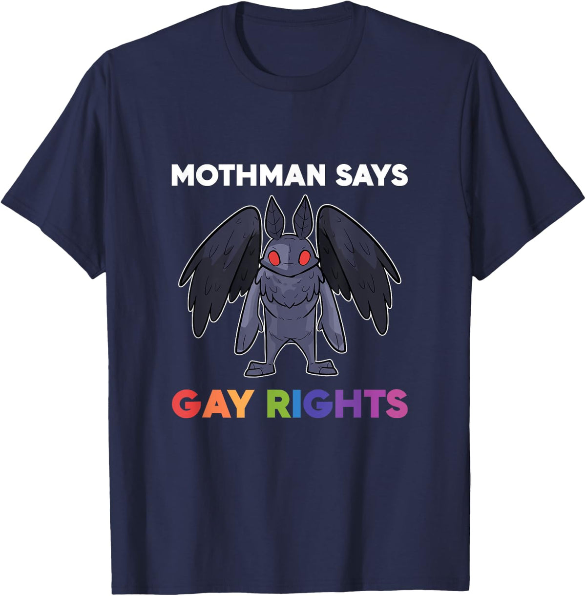 LGBTQ Gay Pride For Women LGBT Mothman T-Shirt - Navy Blue