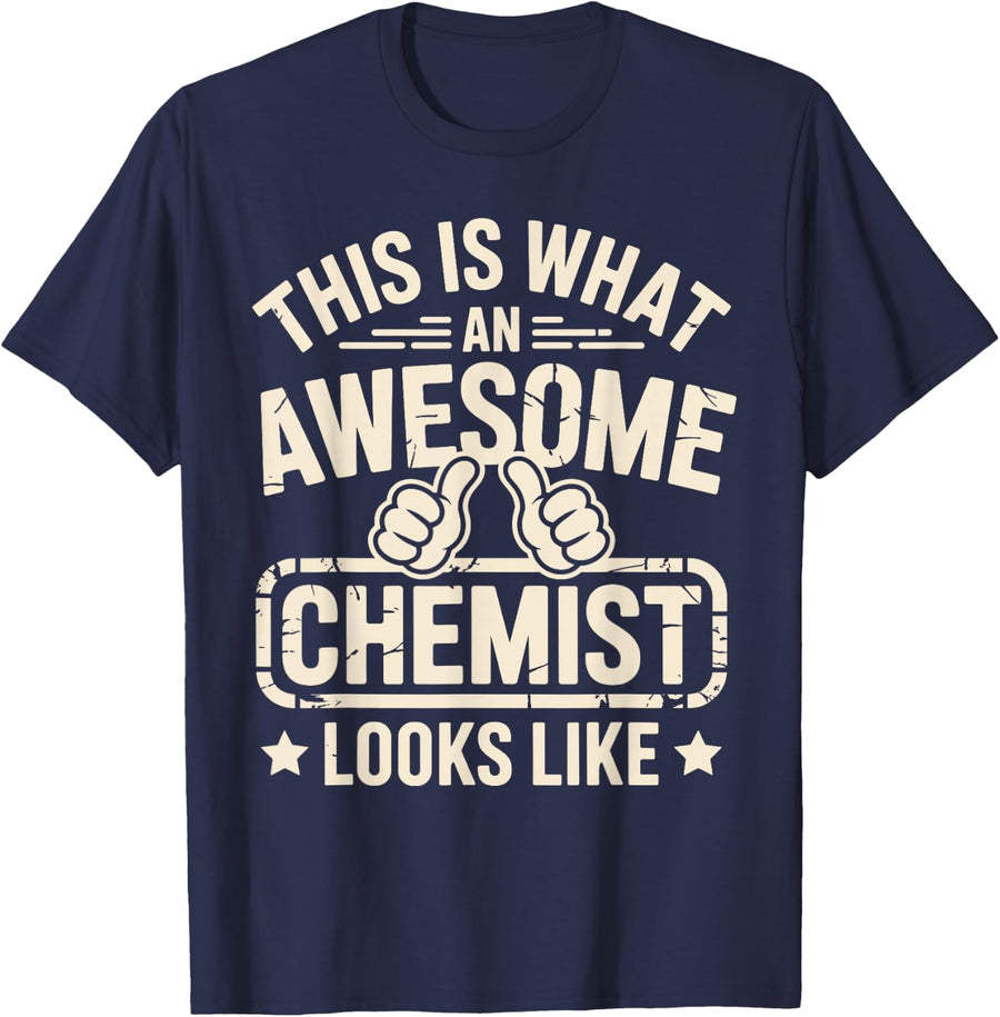 Cool Chemist Art for Men Women Chemistry Science Chemist T-Shirt - Navy Blue