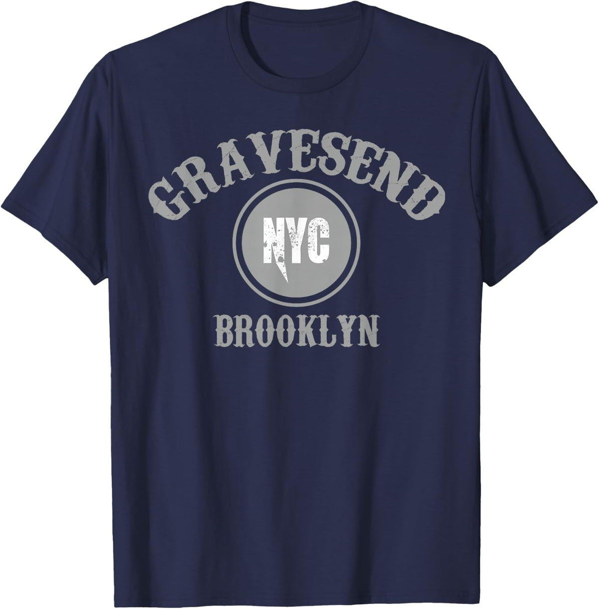 Cool T-Shirt - Gravesend Brooklyn NYC Tee T-Shirt - Navy Blue