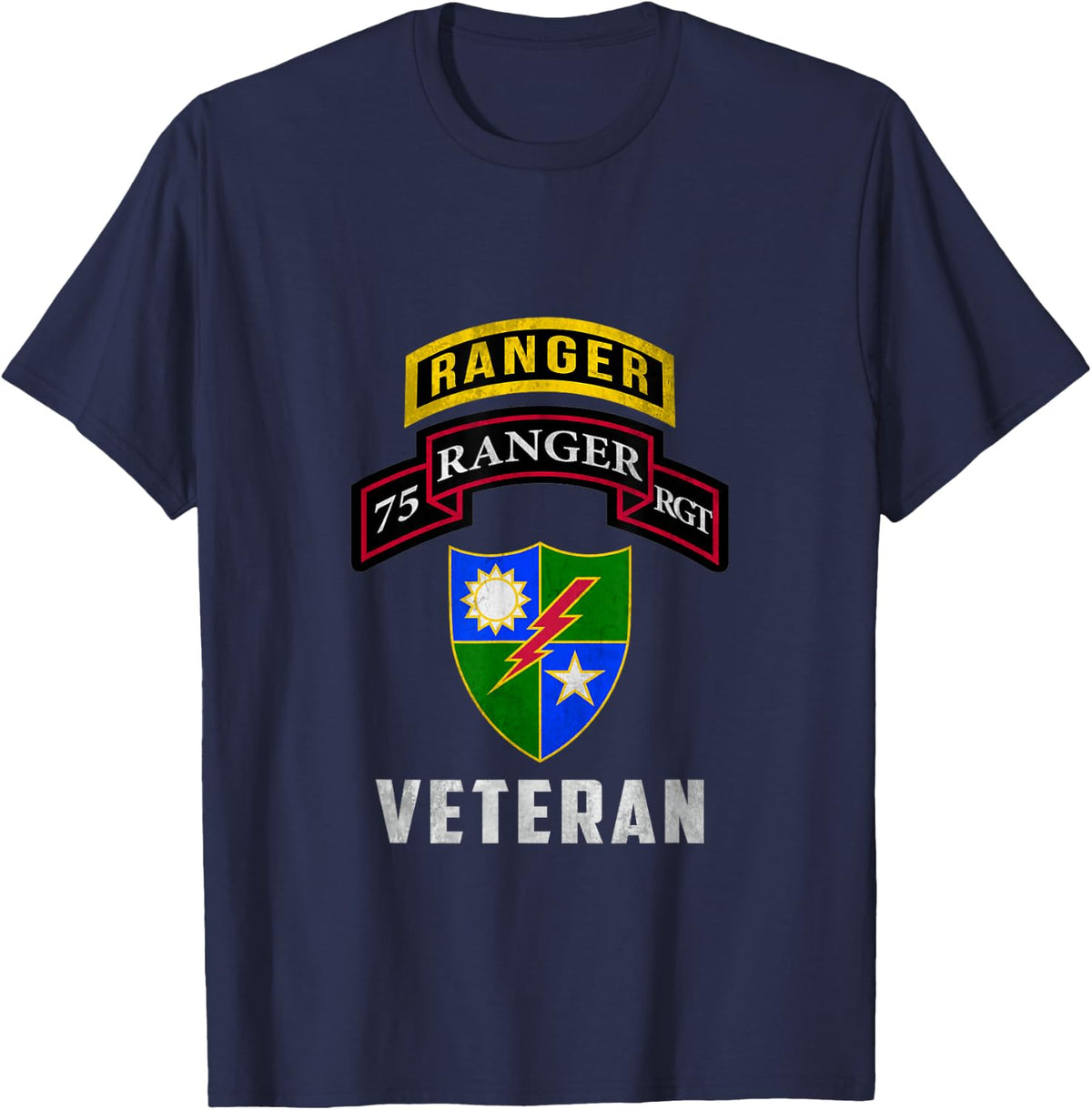 75th Ranger Regiment Veteran Airborne Rangers Military Papa T-Shirt - Navy Blue