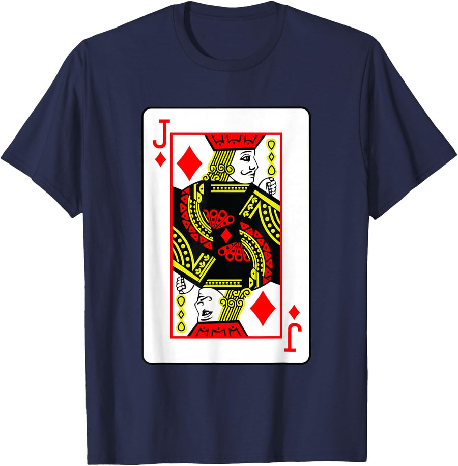 Jack Of Diamonds Poker Card Games Playing Cards Black Jack T-Shirt - Navy Blue