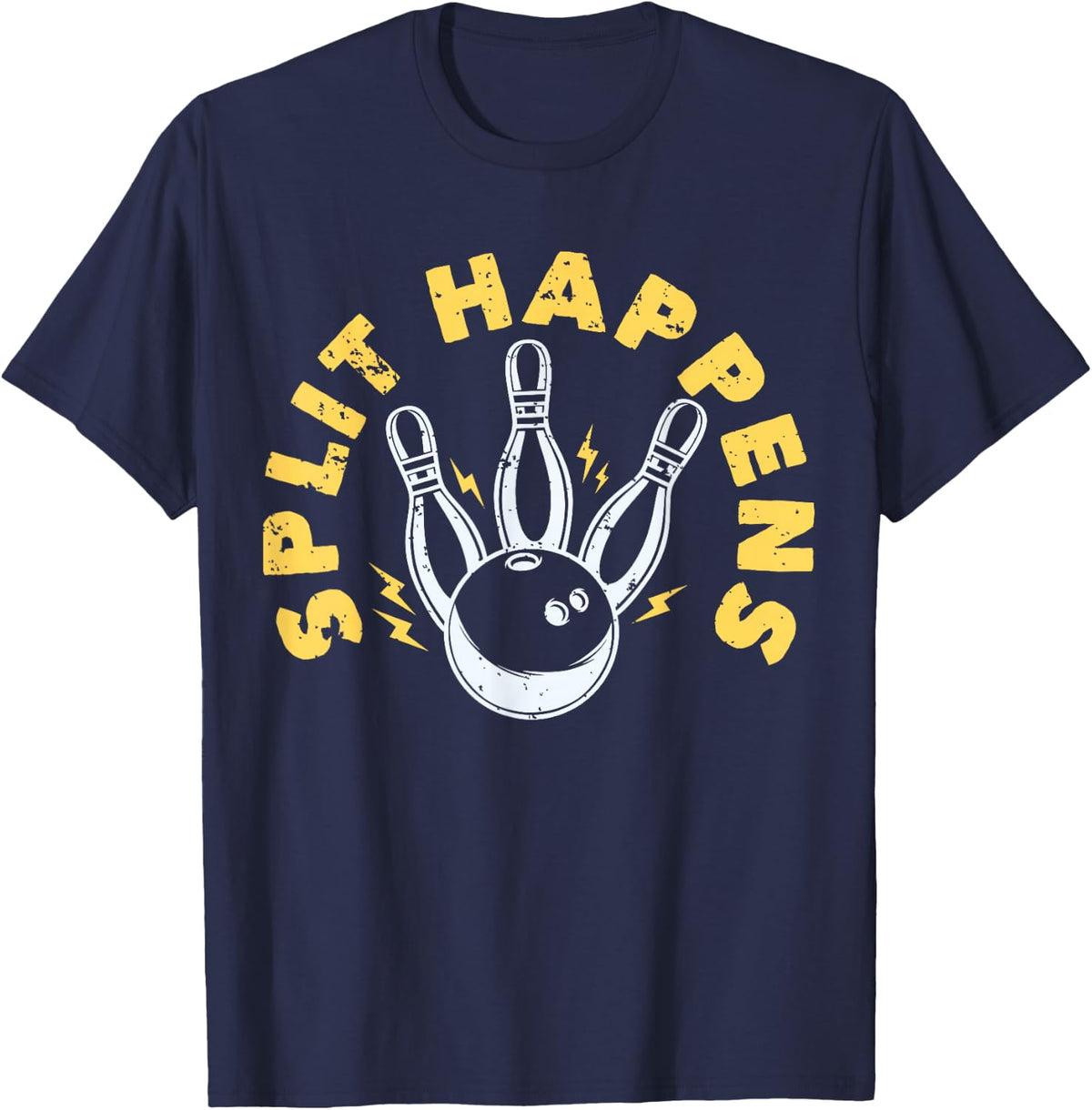 Split Happens Bowling T-Shirt - Navy Blue