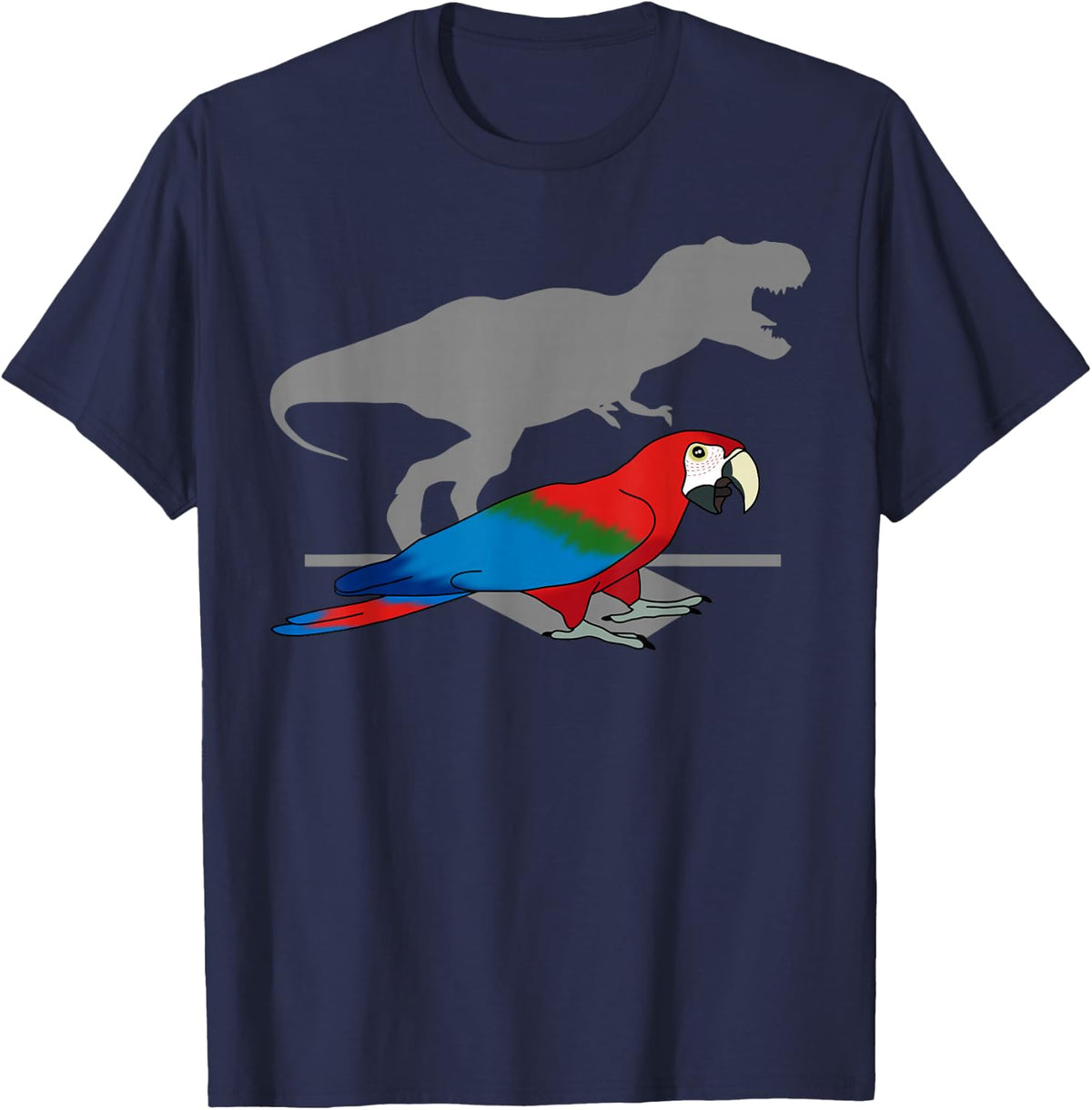 T-rex Green Winged Macaw Birb memes Funny Parrot owner T-Shirt - Navy Blue