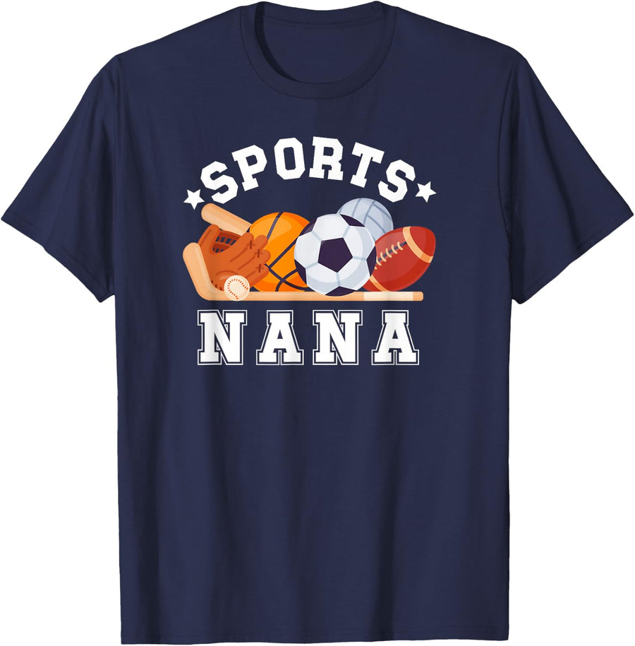 Sports Nana Proud Sport Nana Sports Nana Grandma T-Shirt - Navy Blue