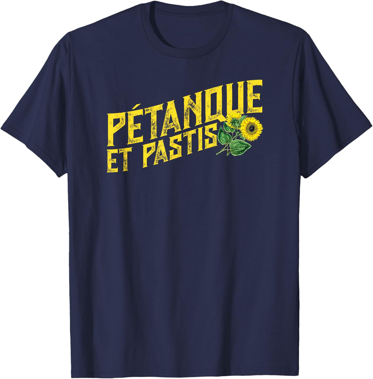 "Petanque Et Pastis" Shirt for French Speaking Petanque Fans T-Shirt - Navy Blue