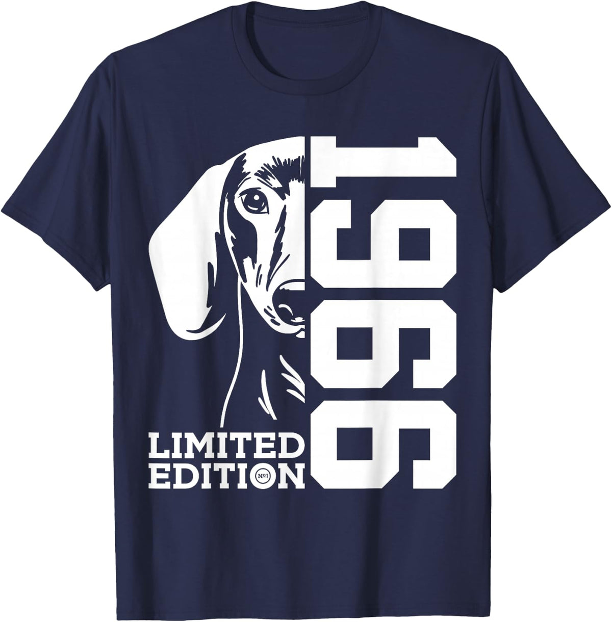 60th Birthday Dachshund Tee Limited Edition 1966 T-Shirt for Dog Lovers - Navy Blue