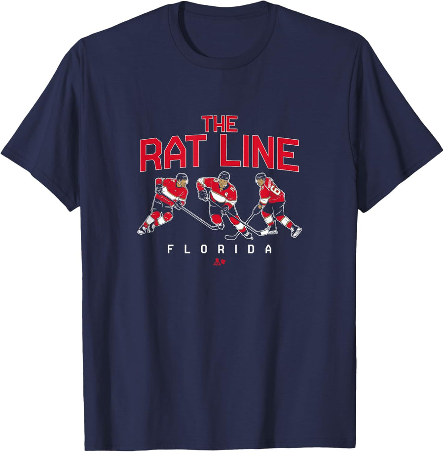 Tkachuk, Bennett, & Marchand - The Rat Line - Florida Hockey T-Shirt - Navy Blue