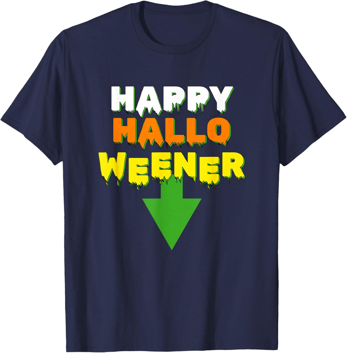 Happy Hallo Weener – Spooky Season Dachshund Weiner Dog Men Women T-Shirt - Navy Blue