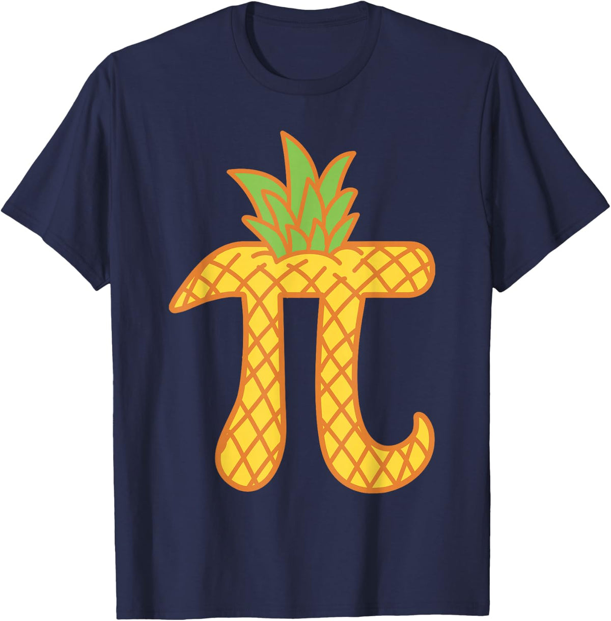 Funny Pineapple Pie Shirt Pi Day Math Lover Student Pun T-Shirt - Navy Blue
