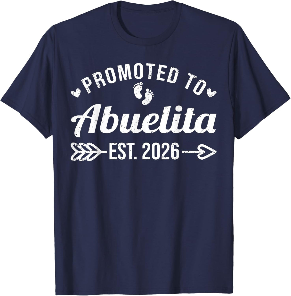 Promoted to Abuelita EST. 2026 Funny Soon to Be Abuelita T-Shirt - Navy Blue