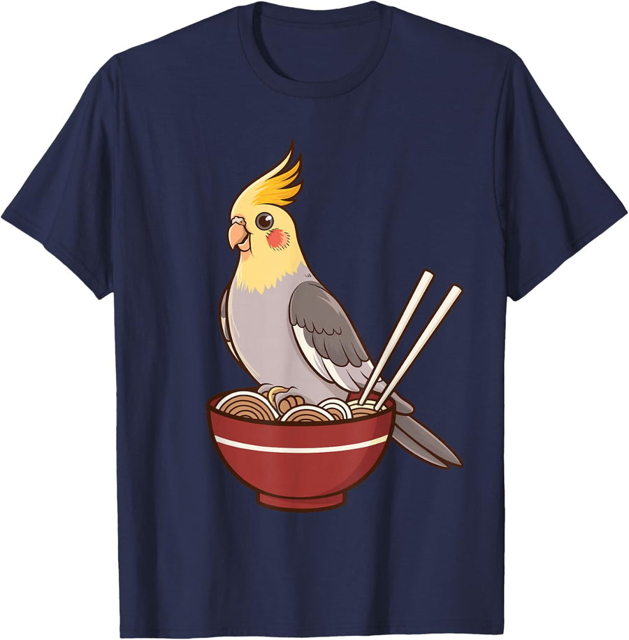 Cute Cockatiel Art For Men Women Kids Cockatiel Bird Lover T-Shirt - Navy Blue