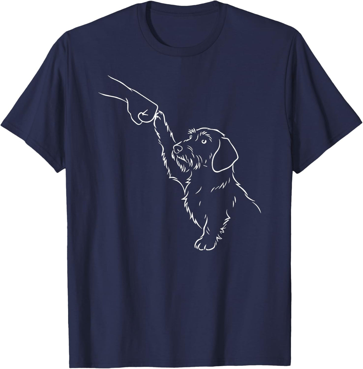 Cute Wirehaired Dachshund Fist Bump T-Shirt - Navy Blue